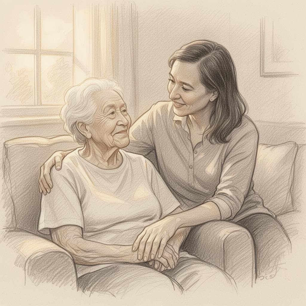 Patient receiving care at home